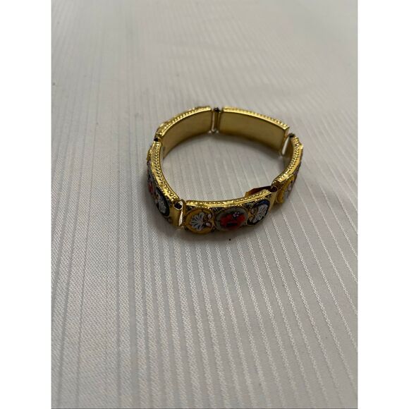 Antique Vintage Micro Mosaic Millefiori Bracelet Art Deco Victorian Panel - Picture 10 of 11